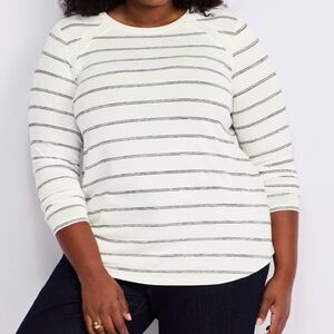 Market & Spruce White and Black Striped Sweater